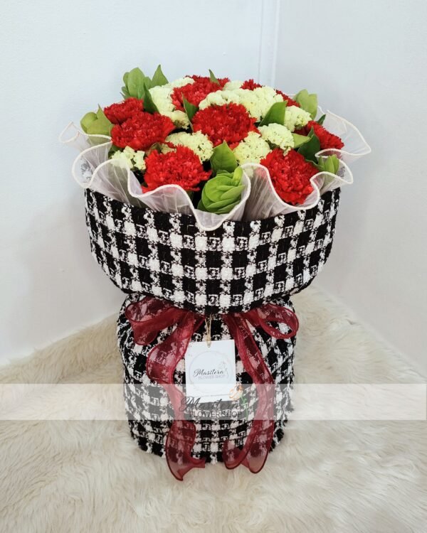 Round Red Carnations