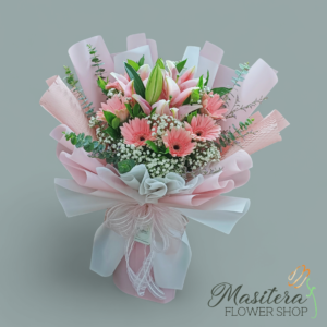 Pink Gerberas and Stargazers