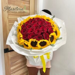 Round Roses and Sunflowers